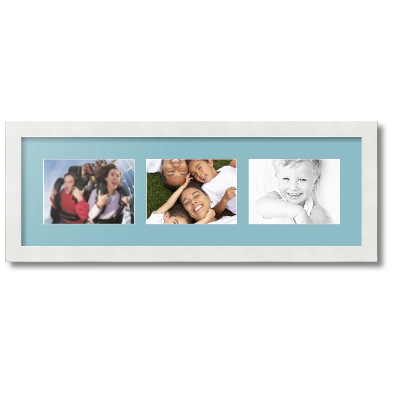 ArtToFrames Collage Photo Picture Frame with 3 - 5x7 inch Openings, Framed in White with Over 62 Mat Color Options and Plexi Glass (CSM-3966-2135)